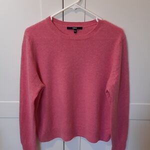 Quince XL Bubble Gum Pink 100 % Cashmere Crew Neck Sweater